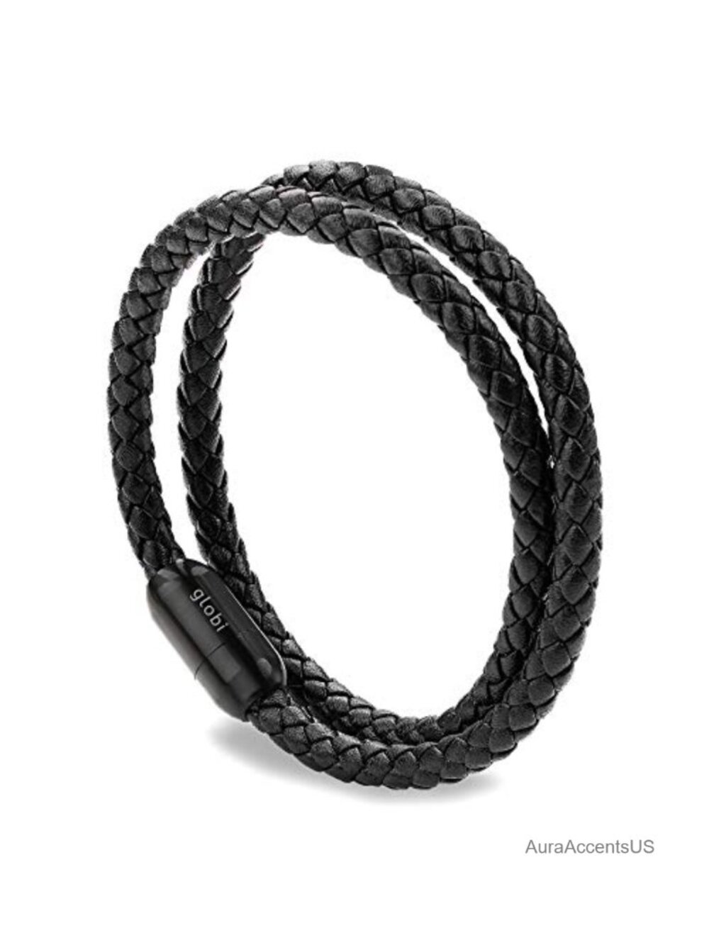 Genuine Leather Wrap Bracelet Magnetic Clasp Men Women Cuff Bangle